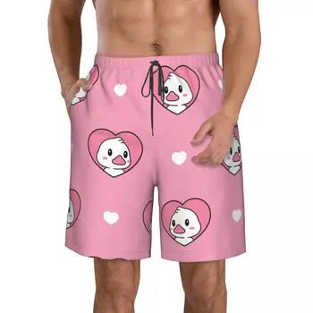 Розово Любовен Пате с 3D Принтом, Летни Мъжки къси Панталони, хавлии за Плаж, Хавайски Шорти За Почивка, Домашни къси Панталони на съвсем малък
