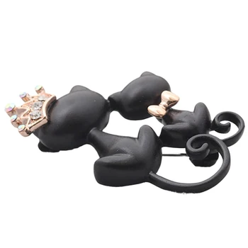 Креативна брошка във формата на черна котка, уникален дизайн, не выцветающая Черна брошка, подарък за Свети Валентин, Женски ден, Наскоро