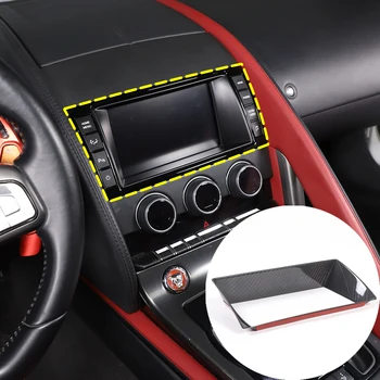 За Jaguar F-TYPE 2013-2018 От Настоящето въглеродни влакна, Авто Централната конзола Навигационния екран Панел Рамка Стикер ABS Аксесоари за интериора