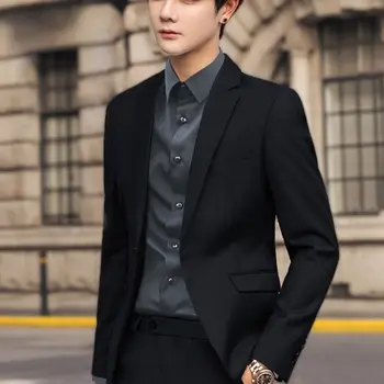 Бутик за Мъжка мода в света на корейски стил, Удобен Джентълменско Елегантен Обикновен Всекидневен блейзър на британския стил, приталенное рокля D130