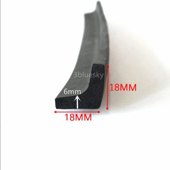 Обичай Ъгъл от вспененной каучук EPDM Corner Protecor Edge Encloser Shield Уплътнение за избягване на сблъсъци L-образен уплътнител 18x18 мм, Черен цвят