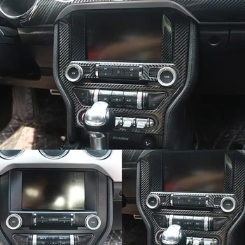 Етикети от ABS-пластмаса от въглеродни влакна, Стикери Централна контролния панел, вътрешна украса за Ford Mustang 2015-2020, Оформление на автомобили