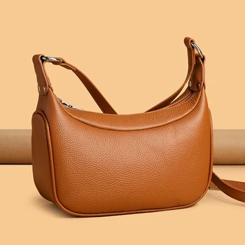 Дамска чанта, благородна базова дамски диагонално чанта, модерен ежедневна чанта с цип, дамска чанта за през рамото от изкуствена кожа