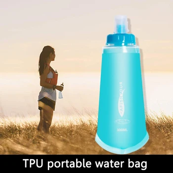 Сгъваема бутилка за вода от TPU, Сгъваема Гидратационный пакет за джогинг, Силиконова Капачка, за многократна употреба, лесен за нощуване на открито
