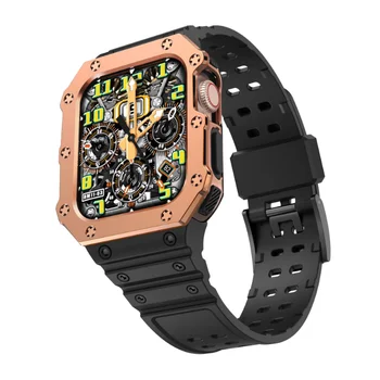 Силиконов ремък + Калъф за Apple Watch Series 8 7 6 5 4 3 SE Спортен Прозрачен Каишка за часовник Жалба Watch 45 мм 41 мм 44 мм 40 мм 42 мм Гривна