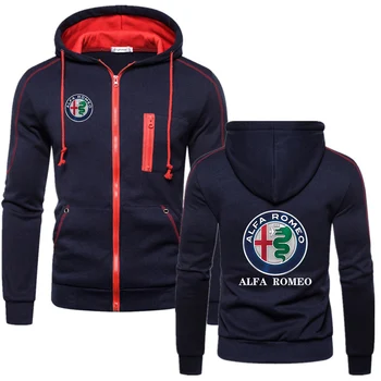 Alfa Romeo 2023, Нови пролетно-есенни обикновена блузи с качулка, Унисекс Топла жилетка с цип, hoody