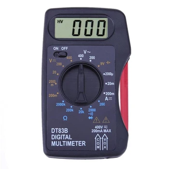 DT83B Джобен Цифров Мултицет Амперметър Волтметър за Постоянен/променлив ток, Резистор Ти, Мултицет Напрежение, Тестер за Електрически Уреди