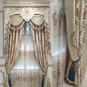 Луксозни и атмосферни завеси в европейски стил, за всекидневната, Спалнята, на Сухо Текстурирани изписани завеси, Индивидуални алуминиева дограма, щори