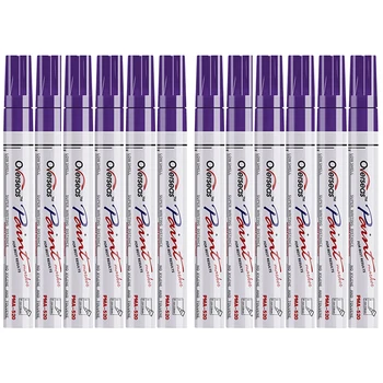 Пурпурни връхчета, химикалки 12 бр., перманентная боя на маслена основа, средния връх, быстросохнущий и водоустойчив маркер за платно, стъкло