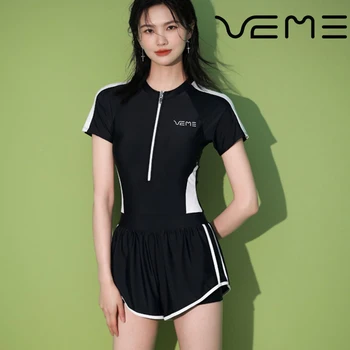 Бански костюми VEME ™ едно Парче бански популярен за отслабване, специфичен за нататориума консервативен спортен бански костюм с плосък ъгъл на наклона
