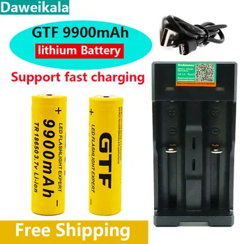 2023 Нова Батерия 18650 3,7 В 9900 mah Акумулаторна батерия Lion за led светкавица Батерия 18650 на Едро + USB зарядно устройство