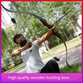 30-50 паунда Извит лък за стрелба с лък, традиционен лък и стрели, ловен лък и стрели, кленов лък, стрелба с лък, въвеждаща практика
