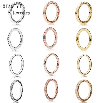 XIAOYI 2020 нов 925 Класически 3-цветен кръг във формата на капки за сърце, халка за носене, чифт модни бижута, Безплатна доставка, сватбен подарък за жени