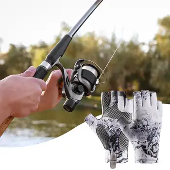 Ръкавици за риболов, Слънчеви Ръкавици, Слънчеви ръкавици За Риболов, каране на каяк, туризъм, Upf 50 + Ръкавици без пръсти, със защита от ултравиолетови лъчи За мъже