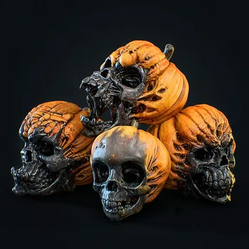Декоративни изделия от злото тиквите с черепа на Хелоуин, Градински изделия от смола на открито, на новост