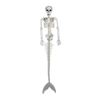 G6DA Украса във формата на скелет на Жена-риба на Хелоуин, жив опашка и ръка, които подобряват вида на вашата призрачна лодки, изложбени украса