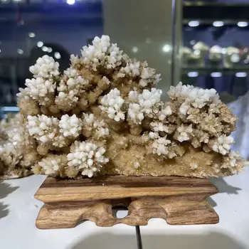 Проба на минерала във формата на снежинки от естествен кристал, Градешки камък, Градешки камък, Коллекционный проба минерали от чакъл за декорация на дома и градината
