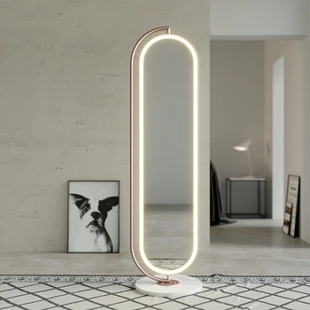 Nordic Mirror Art Грим Метална рамка С подсветка на Съвременната Козметична Спалня Тоалетен огледало в цял ръст, Стояща В стил Specchio Dorm Decor