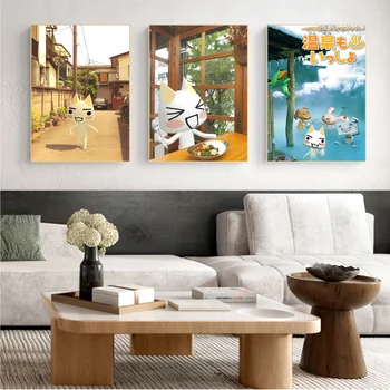 Плакат С Сладък Котка Иноуэ Торо, Класически аниме-Плакат, Необичайна Стикер На стената На хола, Декорация на заведението, Художествени стикери за стена