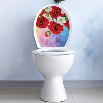 Висококачествени стикери с цветя, етикети с цветен модел, водоустойчив, лесно се премахва, притежава силна адхезия;, украсяват банята за дома