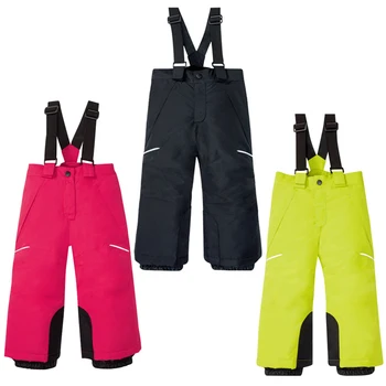 Ски-панталон с каишка за момичета и момчета, нови детски водоустойчив дебели зимни ски панталони, ветроупорен зимни минерални панталони за сноуборд
