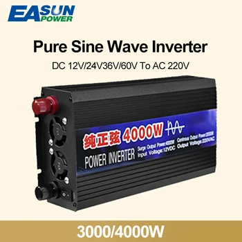 Чиста синусоидална инвертор 3000 4000 W W постоянен ток с мощност 12 В 24 В променлив 220 В, преобразувател на напрежение 50/60 Hz, Слънчеви автомобилни инвертори с led дисплей