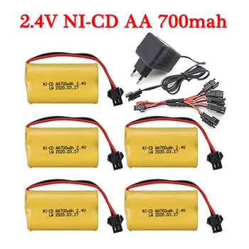 NiCd Батерия 2,4 На 700 mah за електрически играчки със зарядно устройство за 2,4 за дистанционно управление на Расата си кола Камион с Лодка Акумулаторна батерия 2,4 В