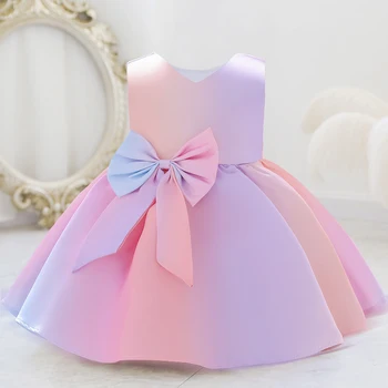 2023 Лятна Рокля за Кръщаване на новородени бебета на 1 година, за Рожден Ден За едно малко момиченце, Пъстри рокли на принцеси, Празнична рокля, Детски костюми с Наклон