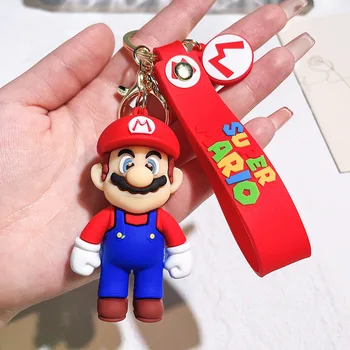 Super Mario Bros Ключодържател с фигура на Марио, Креативна мультяшная чанта, аксесоари за детски подаръци за рожден Ден