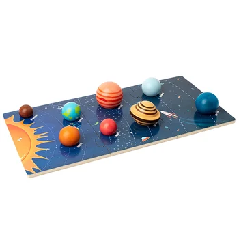 Вселени Играчки За деца Модел на Слънчевата система, Детски триизмерни пъзели Дървени Планетата Пъзели Образователни Дървени