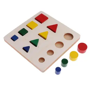 Математически материал на Монтесори Геометрични блокове, съответстващи на Сметка за деца, играчки, подарък за Рожден Ден