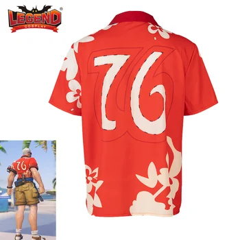 Костюм Войник 76 за cosplay, Летен костюм Гриллмастера 76 Джак Морисън, Хавайска риза с копчета, тениска, облекло за мъже