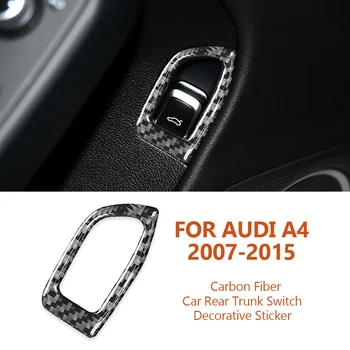 За Audi A4 A5 A4L B8 2007-2015 Ръчно изработени от Въглеродни Влакна Бутон за Включване на задния багажник на Кола Декоративни Стикери, Аксесоари За Интериор на Автомобил
