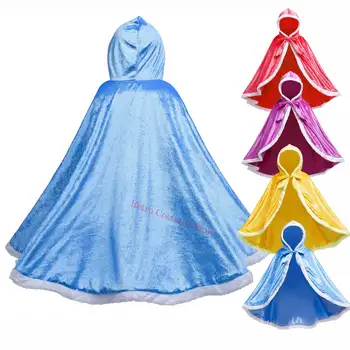 Костюм на принцеса за момиченца, дъждобран Елза, наметало, миличка добре облечени дрехи, Коледни костюми за Хелоуин
