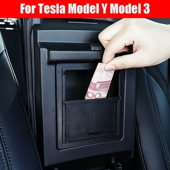 За Tesla, Модел 3, Модел Y, авто Подлакътник, Скрит чекмедже за съхранение, Органайзер за Централната конзола, Централен Скрит тава, Аксесоари за интериор на Автомобил