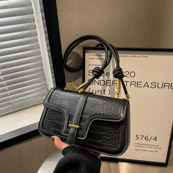 Дамска чанта-месинджър С каменен модел, Пролетно новост, женствена чанта на едно рамо, флип-надолу дизайнерска дамска чанта, джоб, чанта за мобилен телефон, Walle