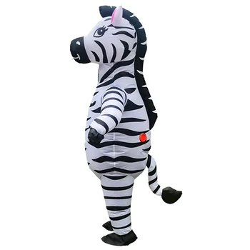 Надуваем костюм Simbok Zebra за Хелоуин костюм за цялото тяло, сладко Черно-бяло дрехи за карнавал парти с животни, дрехи за ролеви игри