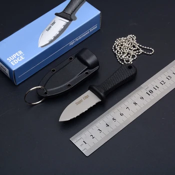 Компактен Преносим Уличен нож Black EDC Tools Super Edge Черни Туристически Ловни ножове