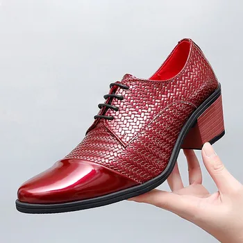 Нови Висококачествени мъжки броги от естествена кожа, бизнес мъжки обувки-oxfords от телешка кожа, дантела, Мъжки официалната обувки