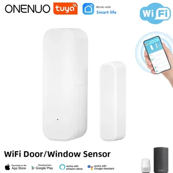 ONENUO Sasha Wifi Вратата сензор Сензор за влизане В Прозорец Сензор за сигурност Крадец Аларма, Smart Life Магнитен Вратата сензор Алекса Google