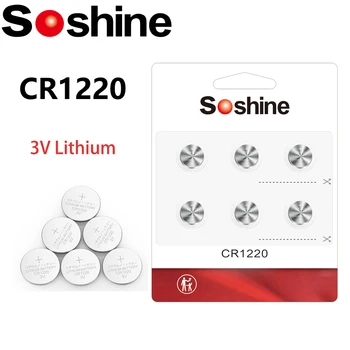 Soshine CR1220 3V Литиева Батерия CR1220 BR1220 ECR1220 DL1220 Монетни Клетки Батерии за Часовници с Дистанционно Управление Електронен Лаптоп