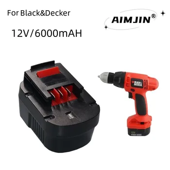 AimJin 12 6000 mah Акумулаторна батерия Инструмент Батерия за Black & Decker A12 A12EX FSB12 FS120B A1712 HP12K HP12 Ni-MH Замяна Бормашина Ba