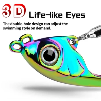 Риболовни примамки Комплект Риболовни принадлежности с 3D очите Риболовни примамки От здрава сплав С въртящи се пайети