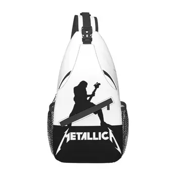 Ежедневни Рок-н-ролльная Метална чанта-прашка за Колоездене, Къмпинг, мъжки музиката в стил хеви метал, гърдите раница през рамо, раница