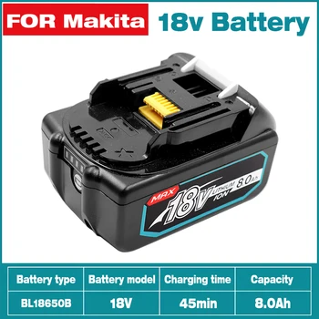Makita 18V 6.0 8.0 Ah Акумулаторна Батерия За Електроинструменти Makita с led литиево-йонна батерия Заместител на LXT BL1860 1850 волта 6000 mah