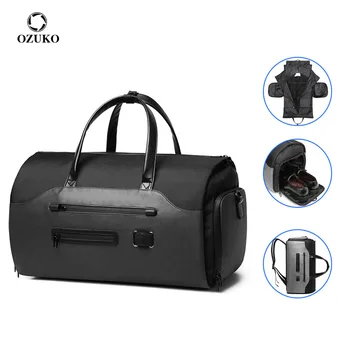 OZUKO Нови мъжки пътни чанти голям капацитет, с джоб за обувки, Многофункционална чанта за съхранение на костюми, мъжки Водоустойчива чанта за багаж