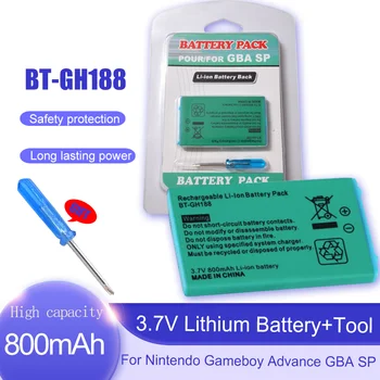3,7 На 800 mah BT-GH188 Литиево-йонна Акумулаторна батерия С инструмент За системи Nintendo Game Boy Advance SP, работа на смени Батерия За GBA