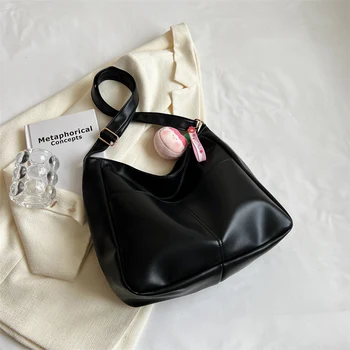 Однотонная чанта от изкуствена кожа под мишниците, Женствена чанта през рамо, Дамски ежедневни чанта през рамо, чанта за пазаруване, Дамска чанта с цип