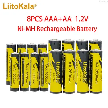 LiitoKala AA + ААА 1,2 НА AA 2600 mah/AAA 1000 mah NI-MH Акумулаторна Батерия за Температура на Пистолета с Дистанционно Управление Играчки на Батерии за Мишката