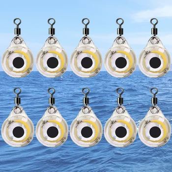10 бр., Подводен нощен светещ стръв, Мини-примамка под формата на очите, Аттрактант, стръв с led подсветка на батерии за привличане на риба